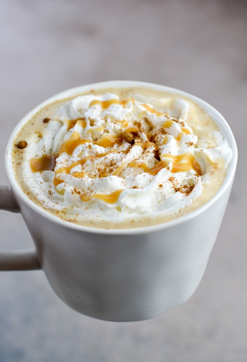 Forget the coffee shop, this Keto Pumpkin Spice Latte is gluten free, refined sugar free and contains less than 3 net carbs each! Drizzle with a little Keto Caramel Sauce for a decadent low carb latte!