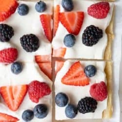 a closeup shot of keto fruit pizza